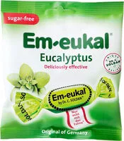 Mängden socker i Em-eukal Eucalyptus Sugar Free 50G