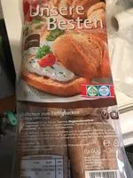 Mängden socker i Aufbackbrötchen Weizen