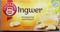 Mängden socker i Ingwertee von Teekanne