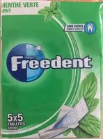 Mängden socker i Freedent Menthe Verte - Chewing-gum sans sucres