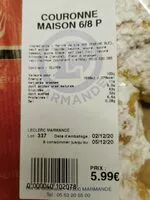 Mängden socker i Couronnes maison