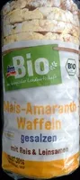 Mängden socker i Mais-Amaranth-Waffeln gesalzen mit Reis & Leinsamen