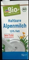 Mängden socker i Haltbare Alpenmilch 1,5% Fett