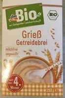 Mängden socker i DM Bio Grieß Getreidebrei