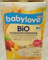 Mängden socker i Bio Kinderporridge mit zarter Apfel- und Pfirsichnote ohne Milch, Zuckerzusatz