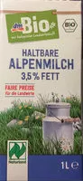 Mängden socker i Haltbare Alpenmilch 3,5% Fett