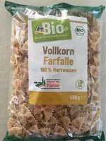 Mängden socker i Dmbio Vollkorn Farfalle