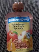 Mängden socker i Apfel mango in pfirsich mit hafer