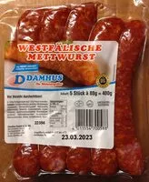 Mängden socker i Westfälische Mettwurst