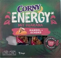 Mängden socker i Corny Energy mit Guarana „Mandel+Schoko“