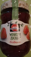 Mängden socker i Schwartau weniger Zucker Erdbeere