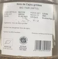 Mängden socker i Noix de cajou grillé