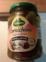 Mängden socker i Cornichons Recette Paysanne Aigres-Doux