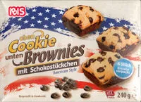 Mängden socker i Oben Cookie unten Brownies mit Schokostückchen American Style