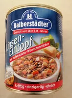 Mängden socker i Halberstädter Linseneintopf