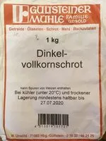 Mängden socker i Dinkelvollkornschrot