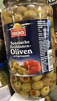 Mängden socker i Spanische Hojiblanca-Oliven mit Paprikapaste