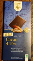 Mängden socker i Bio vegane Schokolade 44% Kakao