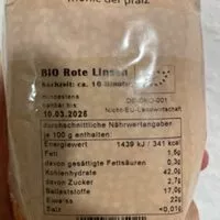 Mängden socker i bio rote Linsen