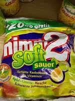 Mängden socker i Nimm2 soft sauer