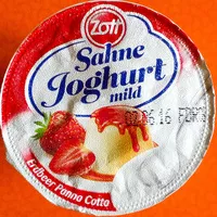 Mängden socker i Sahne Joghurt Mild Erdbeer Panna Cotta - Zott - 150 G
