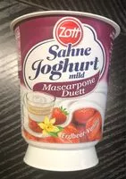 Mängden socker i Sahne Joghurt mild Mascarpone Duett Erdbeere-Vanilla