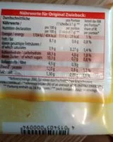 Mängden socker i Zwieback