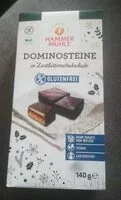 Mängden socker i Dominosteine in Zartbitterschokolade
