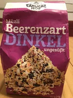 Mängden socker i Müzli Beerenzart Dinkel Ungesüsst