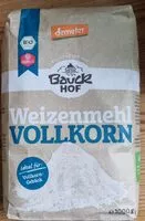 Mängden socker i Weizenmehl Vollkorn