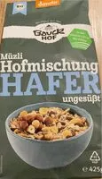 Mängden socker i Müzli Hofmischung Hafer ungesüßt