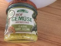 Mängden socker i Brotaufstrich- Curry-Zucchini - bio Allos