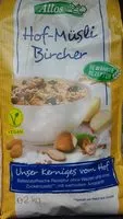 Mängden socker i Hof-Müsli Bircher