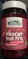 Mängden socker i Frucht Pur 75% Rote Johannisbeere & Sauerkirsche