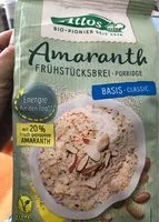 Mängden socker i Amaranth Frühstücksbrei