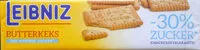 Mängden socker i Butterkeks 30% weniger Zucker