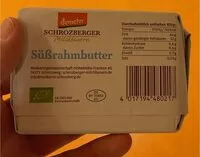 Mängden socker i Schrozberger süßrahmbuter