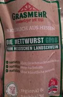 Mängden socker i Die Mettwurst grob vom hessischen Landschwein