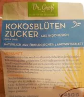 Mängden socker i Dr. Groß Bio Kokosblütenzucker (450 G) Von Dr. Groß
