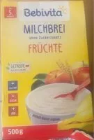 Mängden socker i Michbrei  früchte ohne Zuckerzusatz