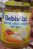 Mängden socker i Bebivita Gemüse und Hünchen mit Reis