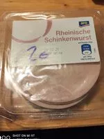 Mängden socker i Rheinische Schinkenwurst