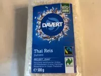 Mängden socker i Davert Thai Reis Weiß, Geschält, 500 GR Packung - Fairtrade