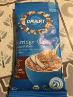 Mängden socker i Davert Porridge cup Coconut Cocoa