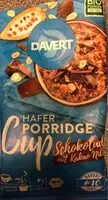 Mängden socker i Hafer Porridge Cup Schokolade