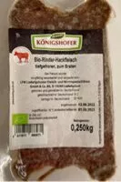 Mängden socker i Rinder-Hackfleisch