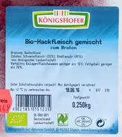 Mängden socker i Bio-Hackfleisch gemischt
