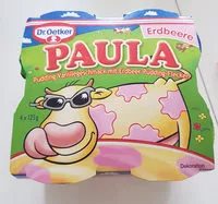 Mängden socker i Paula, Vanillepudding mit Erdbeerpudding Flecken