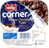 Mängden socker i Corner Banana Chocolate Flakes