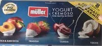 Mängden socker i Yogurt cremoso con frutta in pezzi